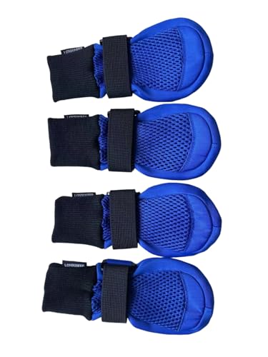 LONSUNEER Dog Boots Breathable Protect Paws Soft Nonslip Soles Set of 4 Size Small Color Blue