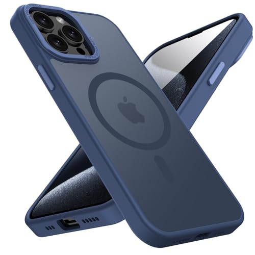 KPPIT for iPhone 15 Pro Max case Compatible with MagSafe, Shockproof Drop Protection, Frosted Translucent Back Phone Case for iphone 15 Pro Max,Royal Blue