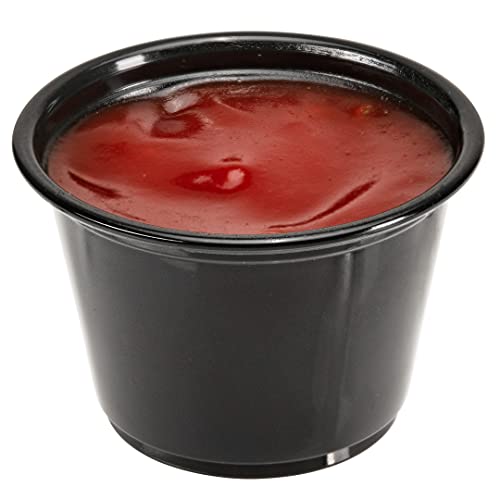 Restaurantware-Chef 101 2.5 Ounce Sauce Cups, 2000 Microwave-Safe Condiment Cups - Crack-Resistant, Disposable, Black Plastic Portion Cup, For Samples, Sauces, Or Toppings, Lids Sold Separately