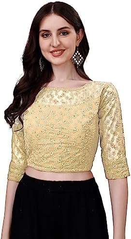 Pujia Mills Sifli Women's Ready Made Half Sleeve Blouse