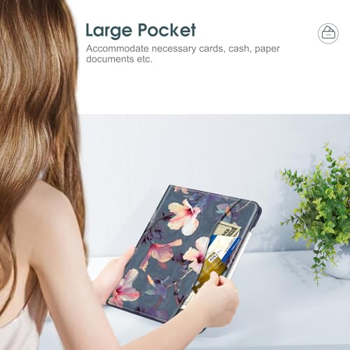 Image of Fintie Folio Case for iPad Pro 11-inch (M5) 2025 / (M4) 2024 - Multiple Angles Viewing Stand Protective Cover with Pencil Holder & Pocket, Auto Wake /Sleep, Hibiscus