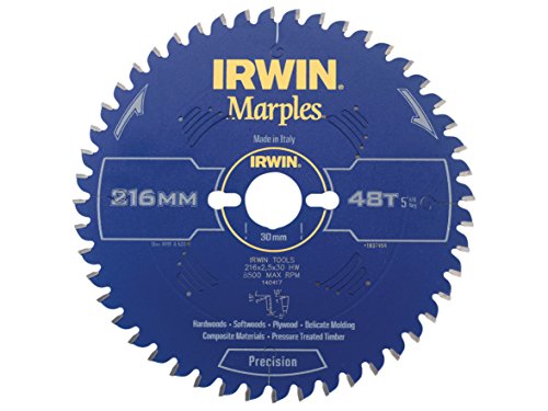 Image of IRWIN IRW1897454 216 x 30mm 48-Teeth Irwin Marples Circular Saw Blade with ATB Tooth Grind/ Negative Hook