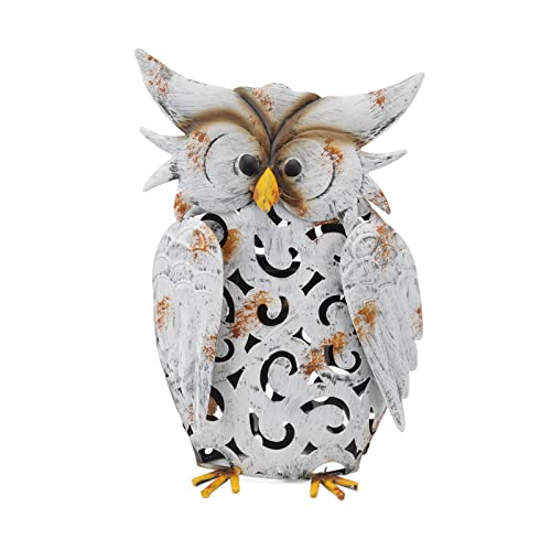 Tefola Solar Metal Animal Lights Garden Sculptures Art Decor, Solar Light Owl Shape Vivid Lifelike IP55 Waterproof Iron Solar Decorative Light for Garden Lawns Patios
