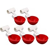Chicken Waterer Cups, 5 Pack Poultry Watering Cup with 1/2'' PVC Tee Fittings - Gravity Automatic Ch