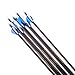 PHILOCS 6pc 27-Inch Spine-400 Arrow Removable Tips Targeting Hunting Arrow Plastic Fletching 2 Inch Vane Carbon Arrows for Compound Bow Recurve Bow Adult Youth Archery Blue