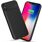 ALCLAP iPhone X Battery Case, 3600mAh Slim Portable Charger Case Protective Charging Case for iPhone X/10(5.8 inch)Extended Battery Pack Juice Bank Cover/Lightning Cable Input Mode-Black