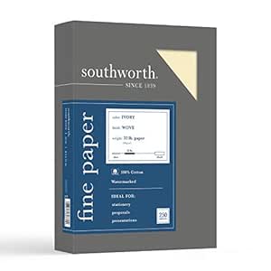 RD18ICF 100% Cotton Resume Paper 32 Lbs. 8-1/2 X 11 Ivory Wove 100/Box