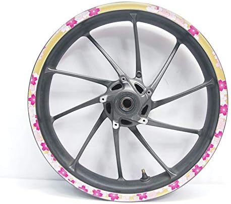 Amazon Mcd Mcd 17インチホイール用 リムステッカー デカール 1台分 16mmメタリック 和柄サクラ 剥がれにくい 丸カット 簡単 カスタム 傷防止 保護シート ゴールド リムステッカー 車 バイク