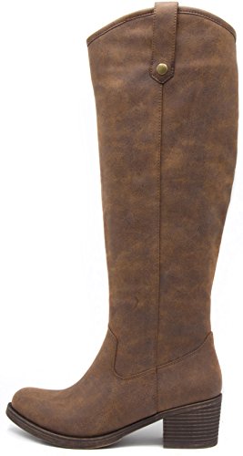 Women's Riding Boots Heeled Knee High Boot With Tall Shaft- India 10 Dark Brown #TOP1