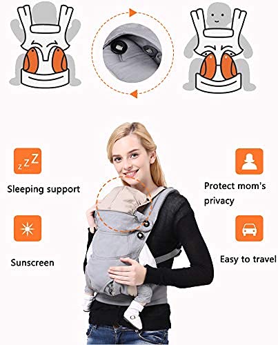 OZCOWBABY Babybauchtragen Babytrage für Neugeborene Ergonomische Babytrage verstellbar in Breite und Höhe ab Geburt bis 48 Monate Grün - Image 7