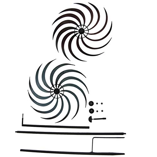 Treasure Gurus Double Pinwheel Kinetic Lawn Garden Wind Spinner Metal Outdoor Yard Decor