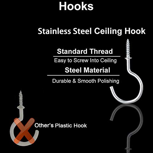 Efispss Macrame Plant Hangers With 3 Stainless Steel Hooks Indoor Flower Pot Holder, Wall Hanging Plants Holder For Indoor Plants Home Decor Gift- Pack 3 Rope- No Tassels (Notassles) #TOP5