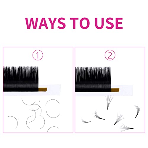 Eyelash Extensions 0.03 CC Curl 9-17mm Regular Volume Lash Extensions Premium Silk Volume & Classic Lashes Matte Dark Professional Eyelash Extension Supplies (0.03-CC, 9-17mm Mix) - Thumbnail 4