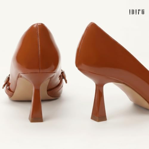 Image of IDIFU Kitten Heels Pumps Closed Pointed Toe Dress Shoes for Women