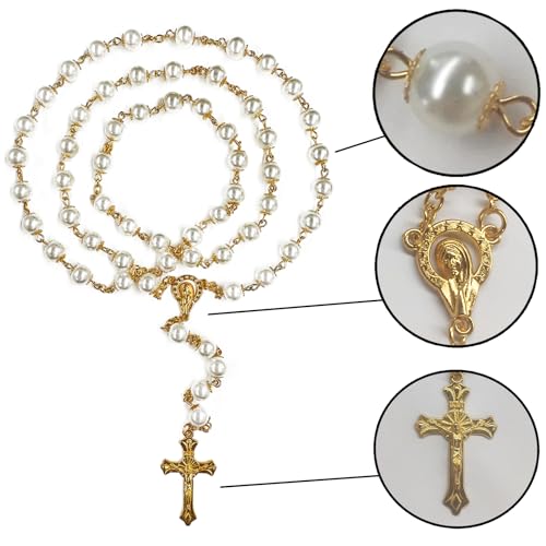 first communion rosarys for girls and boys rosarybeads catholic for men women rosary necklace as gifts for mother grandmother elders