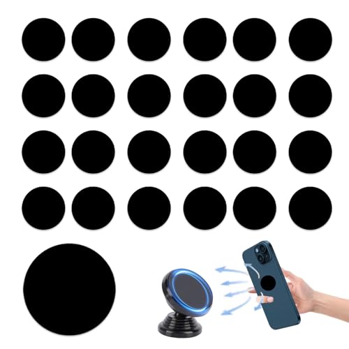 AzureRay Imanes Adhesivos, Iman para Móvil Coche 25 Piezas 30mm, Iman Adhesivo Redondo Autoadhesivo Negro, Soporte Magnético Teléfono