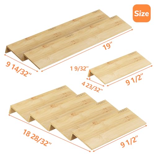 AMBIRD Bamboo Spice Drawer Organizer with Non-slip Mat,4 Tier Jar Spice Rack Tray 9.5'',Seasoning Organizer for Kitchen,Cabinet,Drawers,Countertop by AMBIRD - Image 2