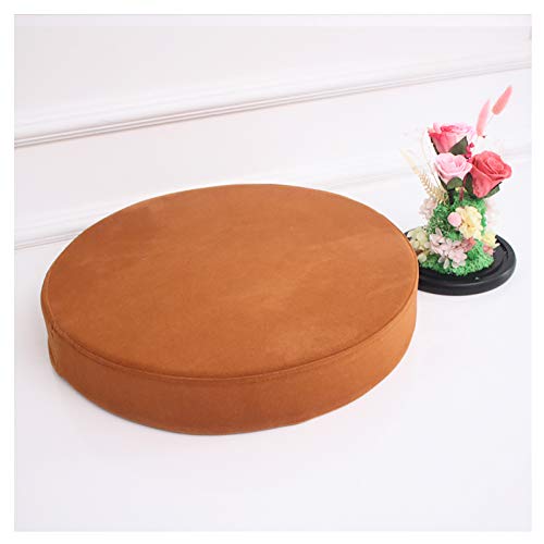Coussin rond anti rayure avec fermeture éclair cachée marron