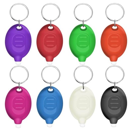 Daemson Mini LED Keychain Flashlight, Ultra Bright Tiny Flashlight, Small Keychain Flashlight White Light, Micro Pocket Key Ring LED Flashlight for Emergency Lighting - Multicolor Shell (8PCS)