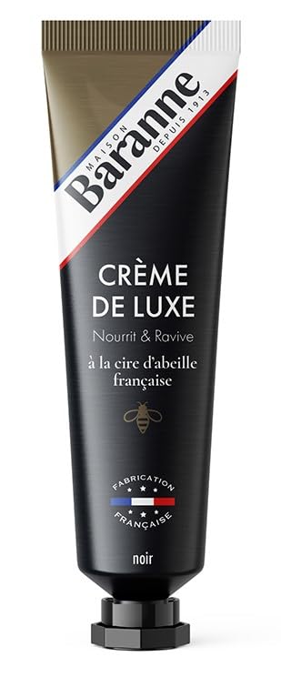 Baranne - Crème de Luxe NOIR - Cire d'Abeille Française - Entretien Chaussure Cuir - Ravive Les Couleurs, Nourrit et Assouplit - Soin en profondeur,...