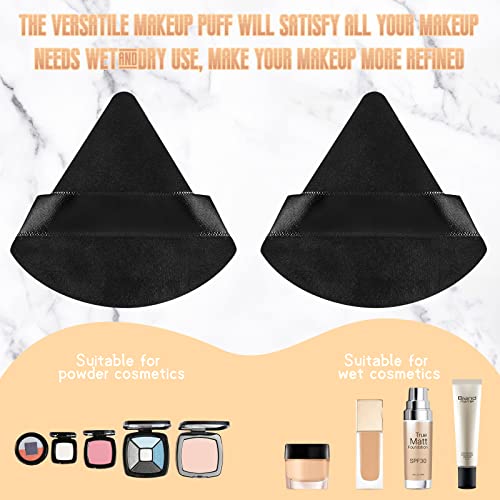 Suclain 48 Pcs Velour Triangle Powder Puff Soft Velour Makeup Puff Velour Puffs Face Powder Makeup Triangle Sponges Wet And Dry Cosmetic Foundation Loose Mineral Powder Body Makeup Tool (Black) #TOP4