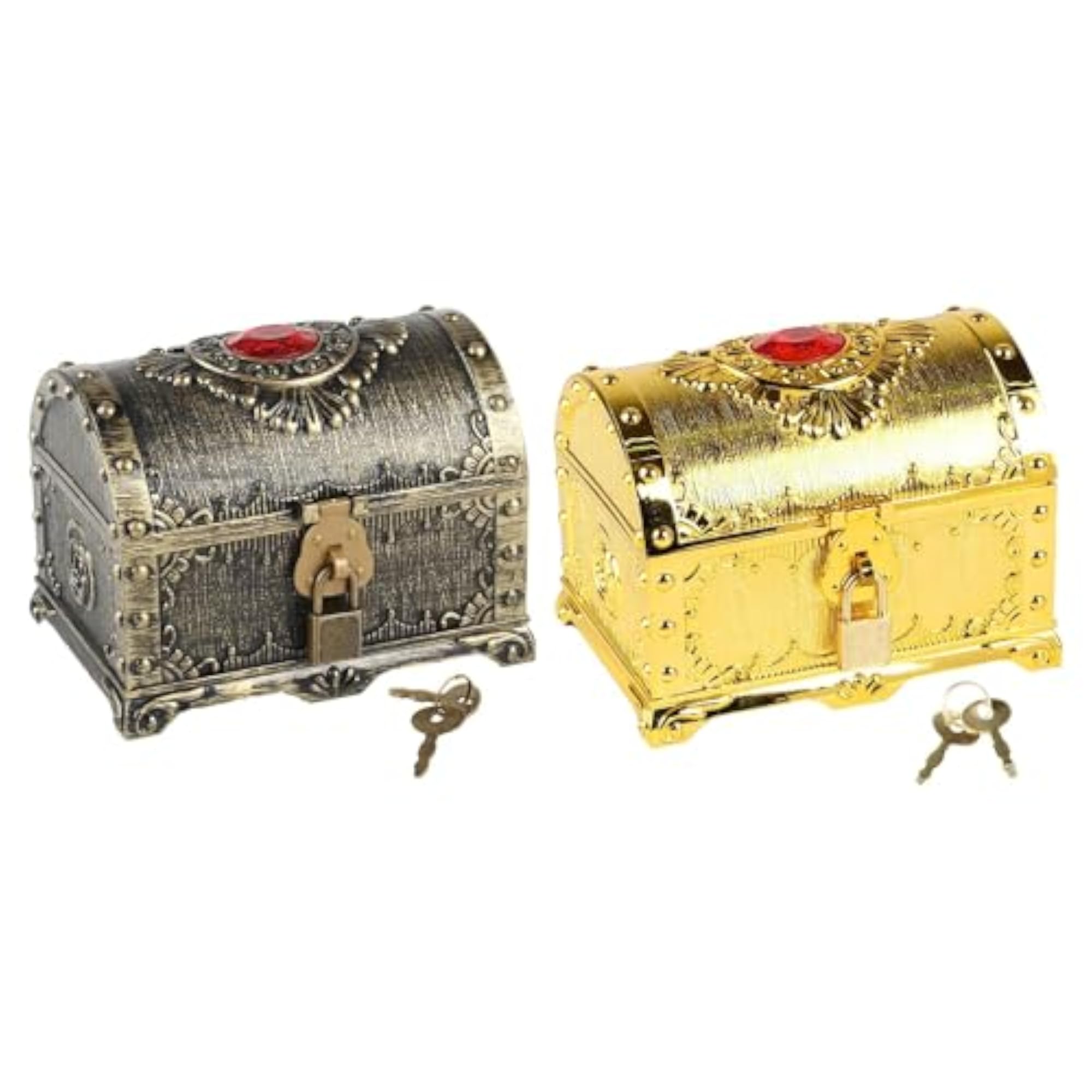 Adventurous Treasure Box Decoration Decorative Antique Pirate Treasure Chest Bronze