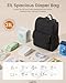 LOVEVOOK Diaper Bag Backpack, 3 in 1 Baby Bag with Changing Pad & Detachable Straps, Large Diaper Backpack for Mom Dad with Stroller Buckles, Black