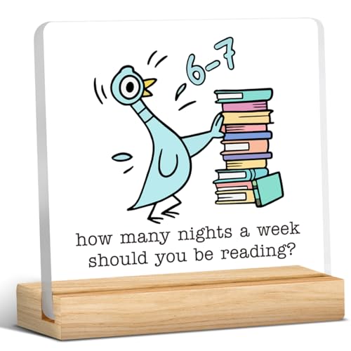 Funny Teacher Gifts, 6 7 Gift, Birthday Christmas Gifts for Teacher, How Many Nights a Week Should You be Reading Acrylic Plaque Desk Signs Decor 4 × 4 Inches