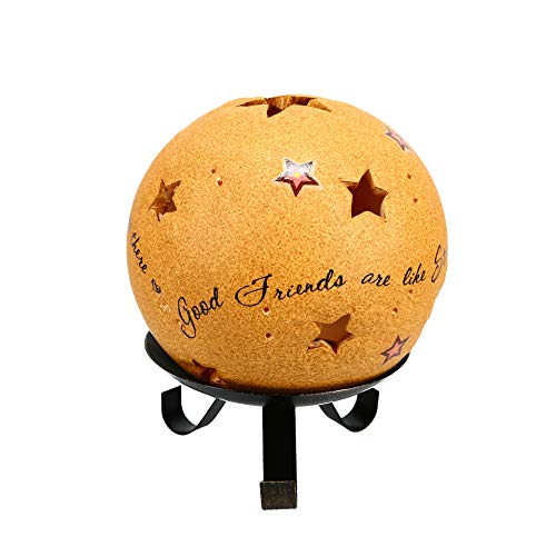 Pavilion Gift Company Comfort Candles 5-Inch Diameter Candle Holder Pierced With Stars, Good Friends #TOP4