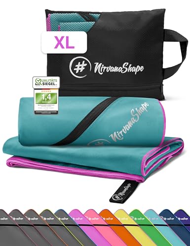 NirvanaShape Mikrofaser Handtuch, Microfaser Handtücher als Badetuch, Reisehandtuch, Strandtuch, Sporthandtuch für Fitness, Strand, XL 200 x 100 cm