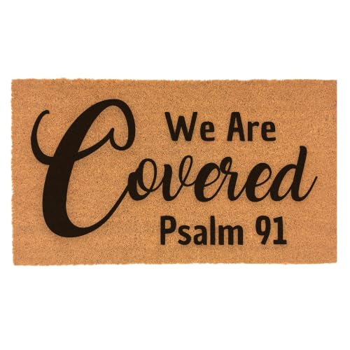 Psalm 91 Covered Doormat – Christian Religious Welcome Mat, Bible Verse Front Door Decor, Housewarming Gift, Faith-Inspired Entryway Rug