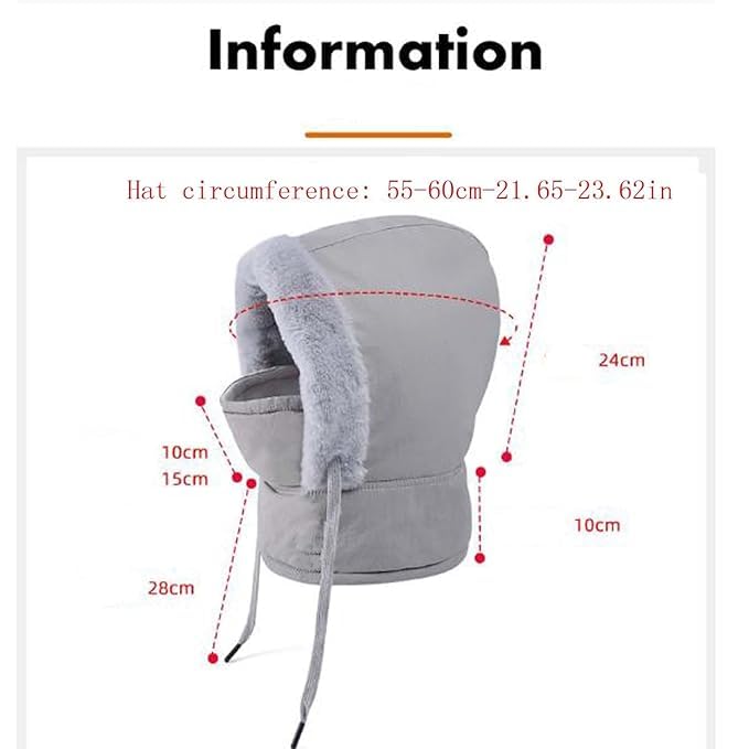 SYPRAM PRODUCTION Winter Hooded Scarf | Fleece-Lined Hooded Mask | Thermal Balaclava for Women | Insulated Face Mask for Winter | Winter Hat | Ski Mask with Hood (in, Alpha, Free Size, Black) 3