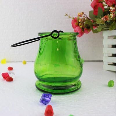Colorful Glass vase Creative Furnishing Plant Bottle hydroponic Flower Glass vase Bottle for Home Decoration Color Green