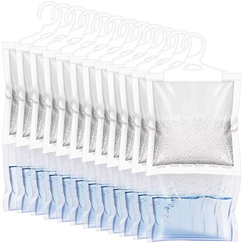 Image of ZSZMFH 12 Pack Moisture Absorber Hanging Bags, Fragrance Free Humidity Packs, Hanging Closet Dehumidifier Bags-220g/pack