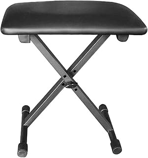 IUPPA Piano Bench X-Style Keyboard Bench Adjustable Height, Padded Keyboard Stool Chair Seat for Electronic Keyboards & Digital Pianos Black