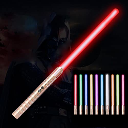 LIANGMEI Sabre Lumineux, RVB 7/10 Changement de Couleur Épée Lumineuse LED Jouet en métal Rechargeable Extensible Épée Lumineuse avec Son Cosplay Jouet pour Enfant Halloween Cadeau de Noël 30 Pouces Cover