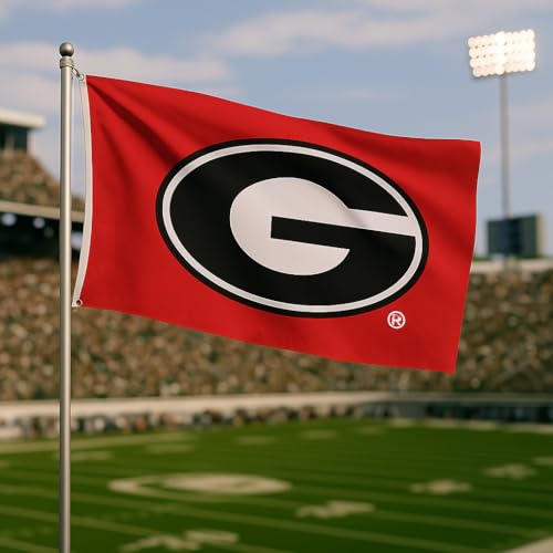 BSI NCAA Georgia Bulldogs 3 x 5 Outdoor Flag Durable with Grommets | Heavy Duty Flag & Banner for Garden Patio | Indoor Wall Decor for Room | Works with Flag Poles for Outside House (Red)