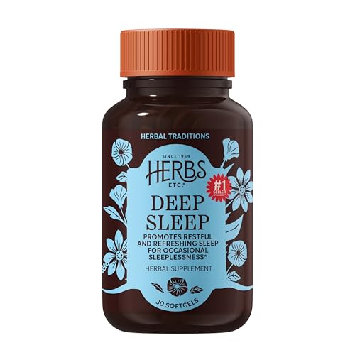 Herbs Etc. Deep Sleep Softgels - Holistic Bedtime Supplement for Calming Sleep Aid - Chamomile, Lemon Balm Extract & Passionflower - Melatonin-Free, Gluten-Free & Organic - 30 Count (30 Servings) Herbs Etc. Deep Sleep Softgels - Holistic Bedtime Supplement for Calming Sleep Aid - Chamomile, Lemon Balm Extract & Passionflower - Melatonin-Free, Gluten-Free & Organic - 30 Count (30 Servings)