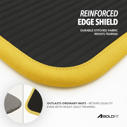 Image of Boldfit Yoga Mat for Women Men & Kids NBR with Carrying Strap 10mm Thick YogaMat for Men Exercise Mat for Home Workout & Gym Anti Slip Anti Skid Workout 10 Mm Extra Thick YogaMat