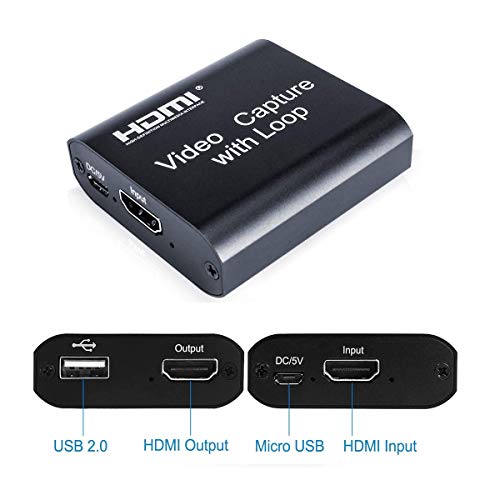 Image of 7SEVEN 4K HDMI Screen Capture Recorder for Laptop PC TV Android Box Set TOP Box DSLR Camcorder to Live SREAMING Gaming Teaching Video Conference Live Broadcasting Support USB 3.0 with HD Loop Out