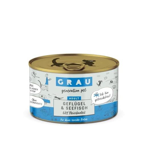 GRAU Nassfutter für Katzen-6er Pack