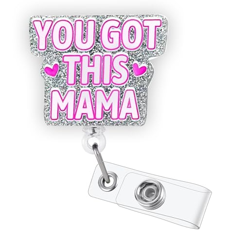 Enrouleur de badge « You Got This Mama » - Enrouleur de badge rétractable pour infirmière - Enrouleur de badge pour sage-femme - Porte-badge de maternité - Enrouleur de badge OB GYN - Badge de travail