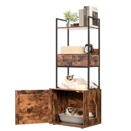 Hey-brother Caixa de areia com 2 prateleiras de armazenamento e 2 gavetas, móveis grandes de caixa d