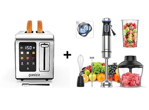 Ganiza 5 in 1 Hand Blender & Touch Screen Toaster 2 Slice — $67.96 (34% off)