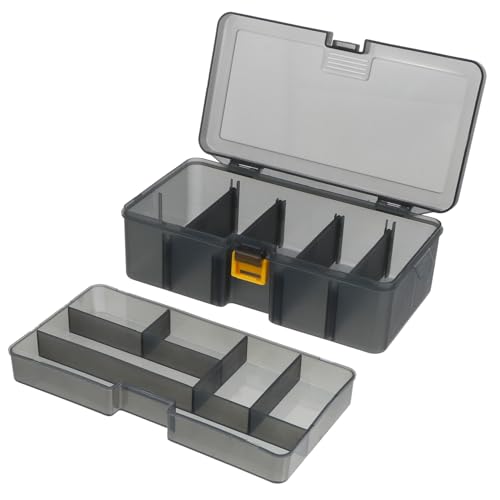 BELLIFFY Double-layer Fishing Box with Removable Compartments PP Material Multifunctional Tackle Storage Organizer for Fishing Gear and Small Items