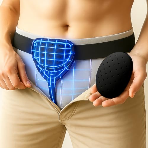 BLITZU Inguinal Hernia Belt for Men & Women with Compression Pad - Fits Left or Right Side - Post Surgery Hernia Support Truss for Inguinal, Incisional, Femoral - Adjustable Waist Strap Black S-M