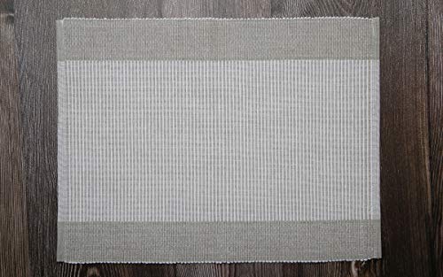 Country Maison Belle Ribbed Placemat Set Of 6 | 100% Cotton Ribbed Table Mats For | Dinner | Everyday Use | 14” X 19” | Beige #TOP2