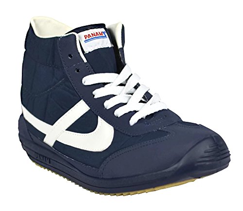 Tênis Panam – Clássico e Icônico – Zapatillas artesanais – Cano alto, Azul marinho, 8 Women/6.5 Men