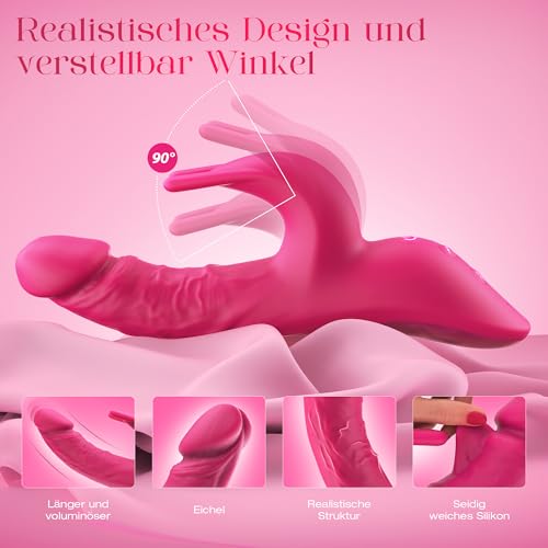 Gobeken Vibrator Vibration für Frauen Dildo mit 10 Stoßfunktion 10 Vibration, APP KI-Interaktion Rabbit Vibrator Sex Spielzeug für die Frau Paare Vibratorensets für frauen Analvibrator Doppeldildos