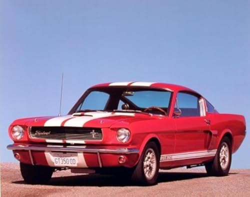 Impact Posters Gallery 1966 Red Ford Shelby Gt 350 Mustang Vintage Car Art Print Poster (16x20)